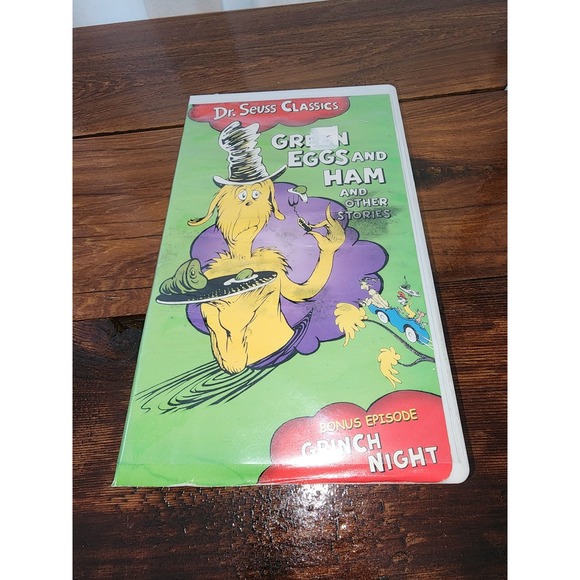 Dr Seuss Green Eggs and‎ Ham Grinch Night VHS Movie in Clamshell case - Picture 1 of 3